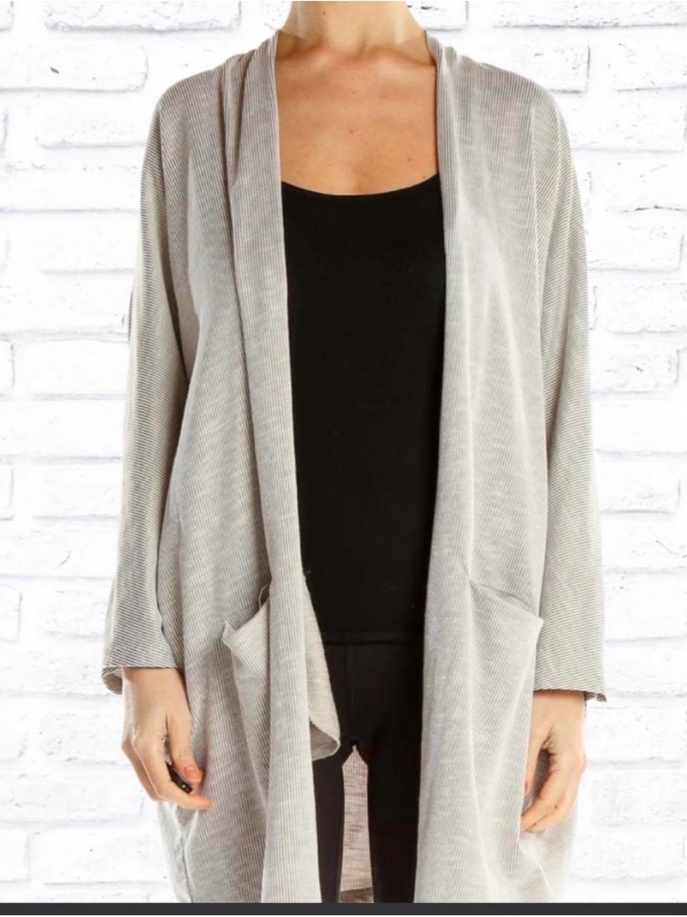 DONNI. Anthropologie Womens Sandwash Cardigan OSFM Ribbed Sweater Coat